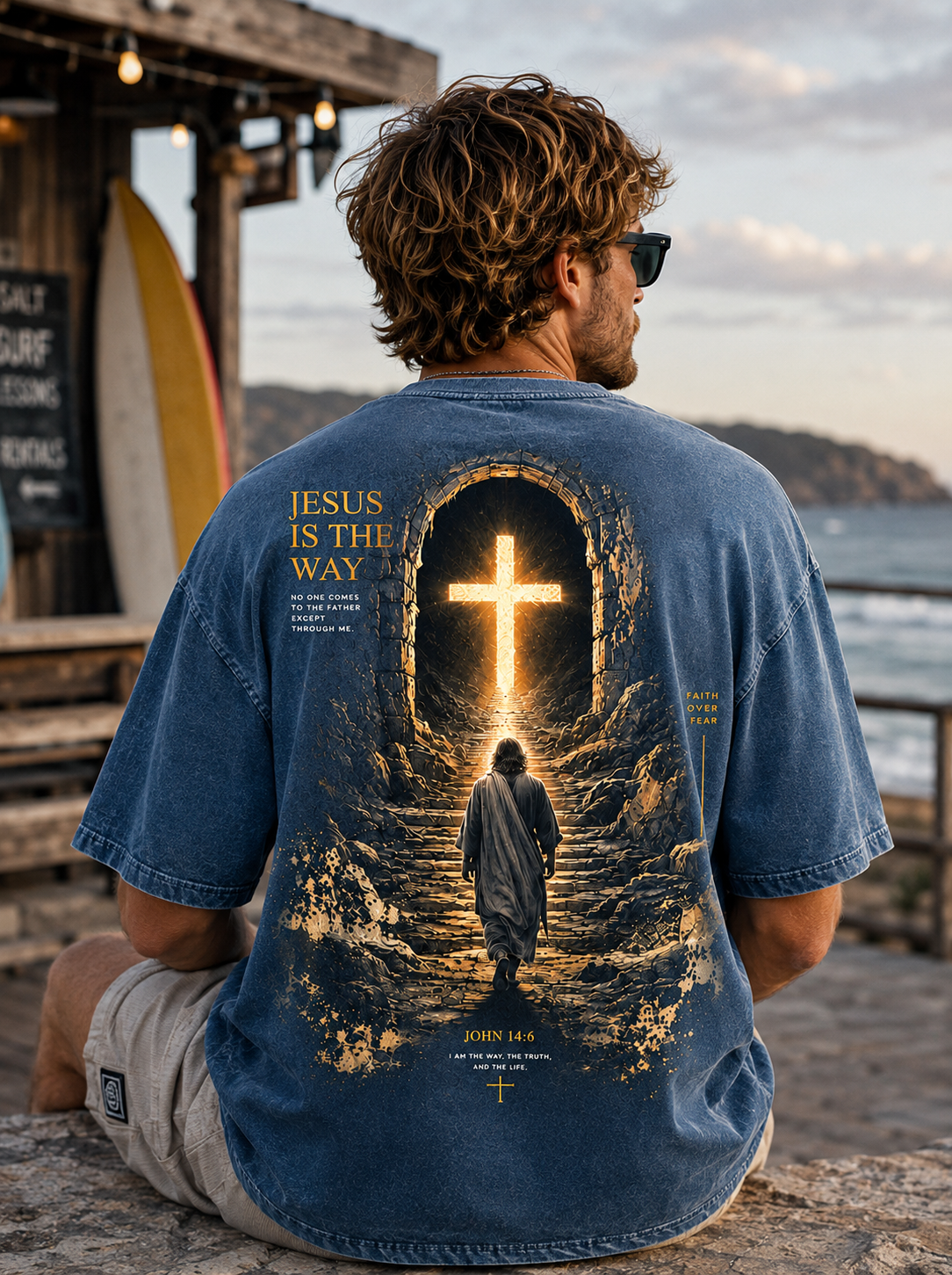Jesus Is The Way – Vintage Washed Black Graphic Tee