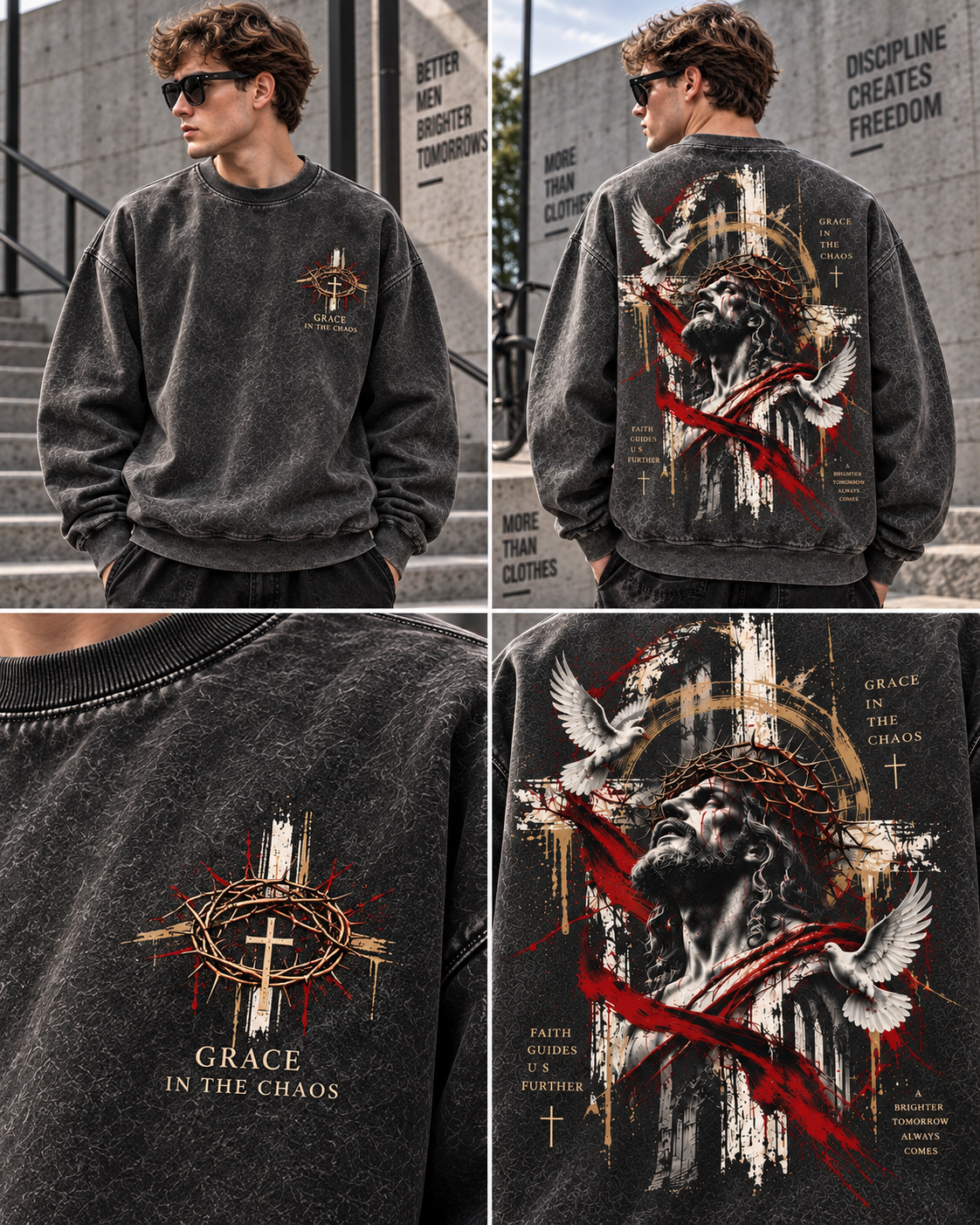 Grace in the Chaos – Vintage Faith Sweatshirt