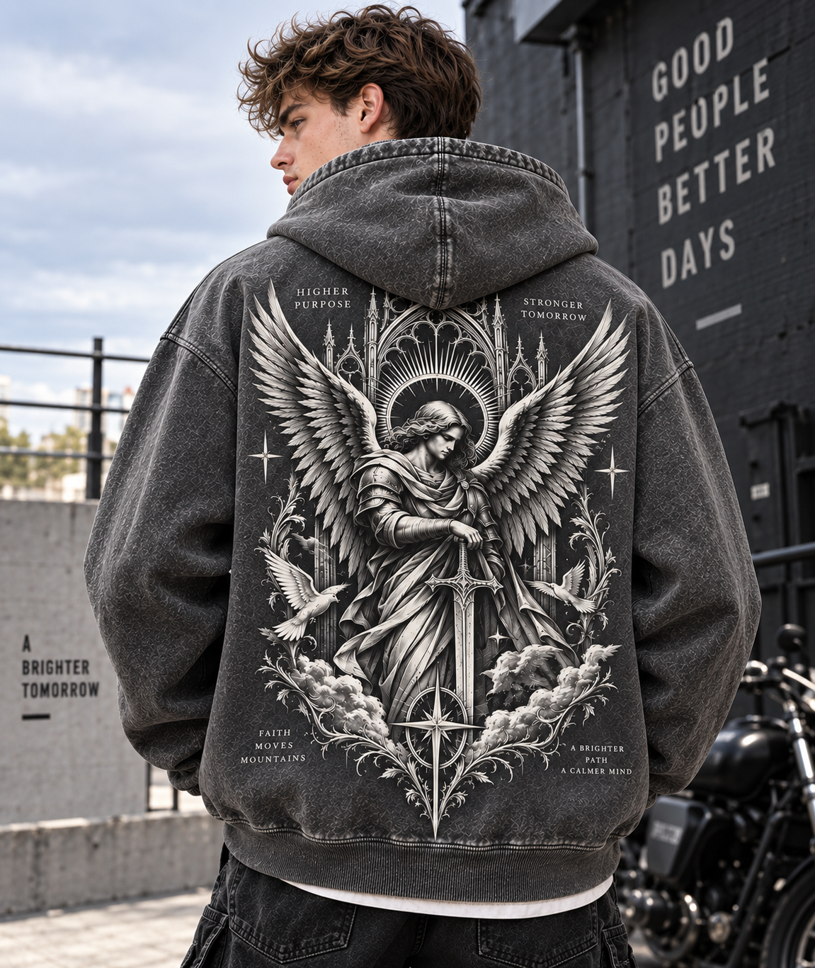 Faith Angel Vintage Hoodie – Faith Moves Mountains
