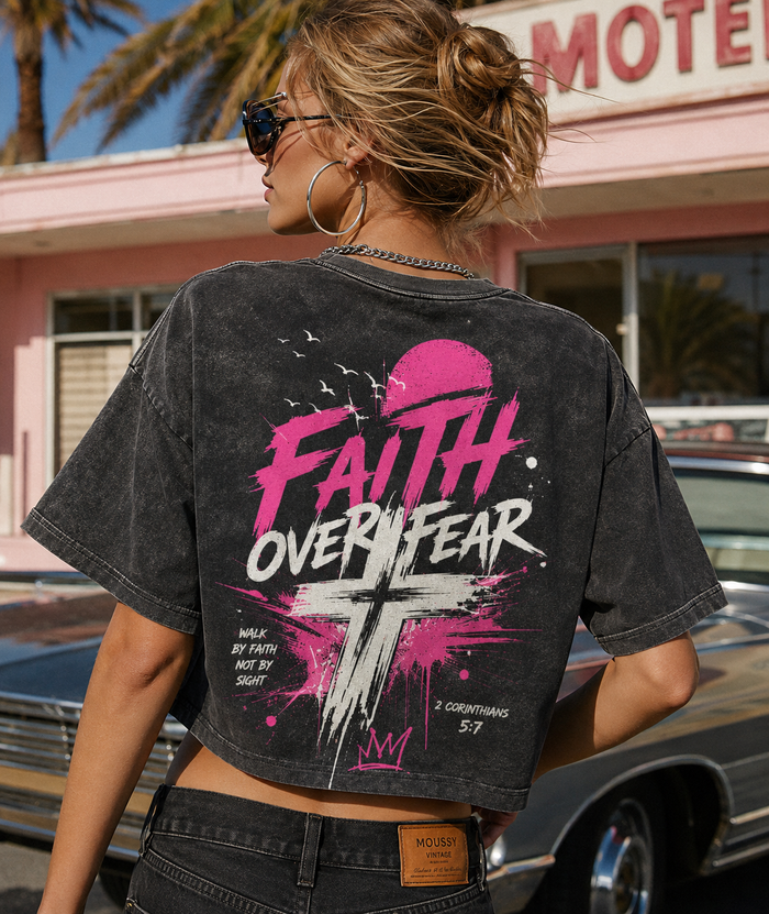 Faith Over Fear – Vintage Faith Crop Tee