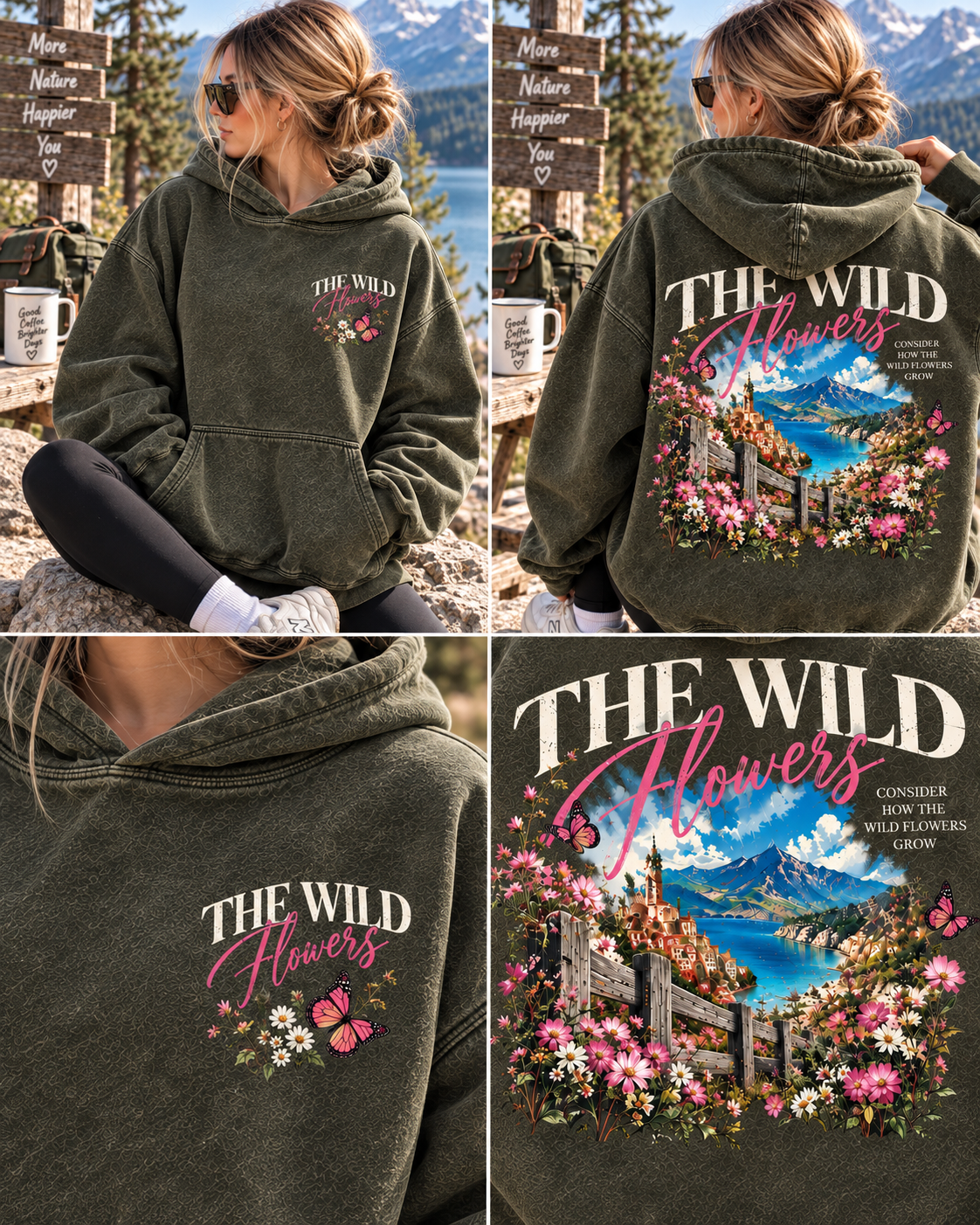 The Wild Flowers Vintage Wash Hoodie