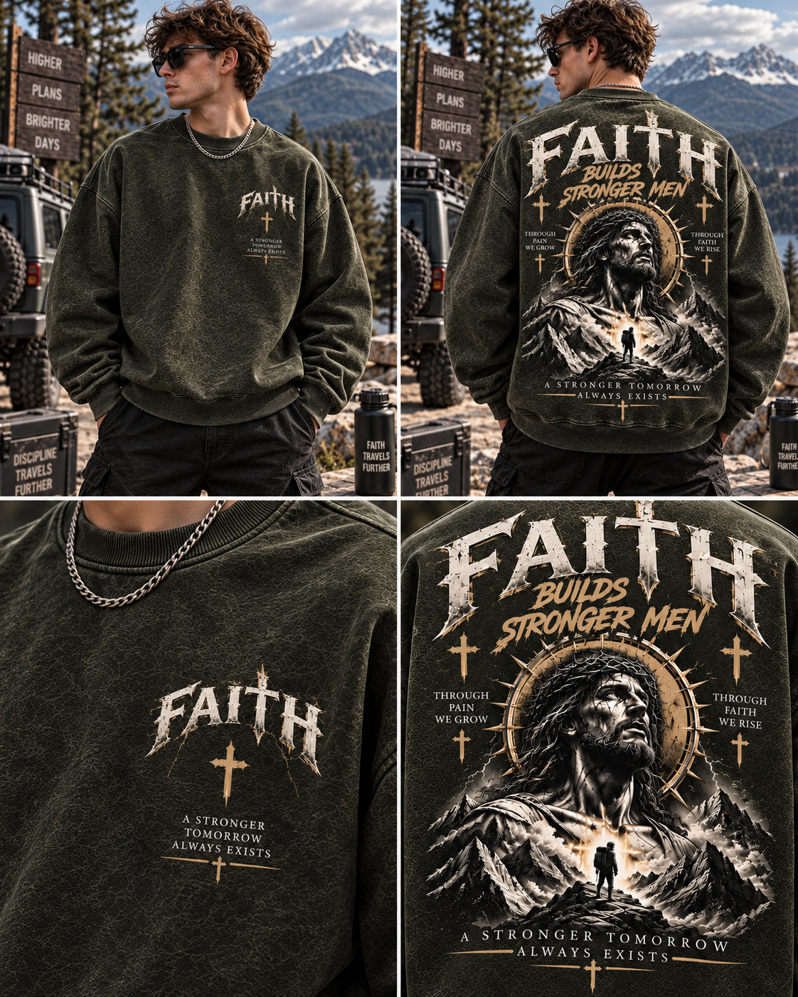 Faith Builds Stronger Men – Vintage Faith Sweatshirt