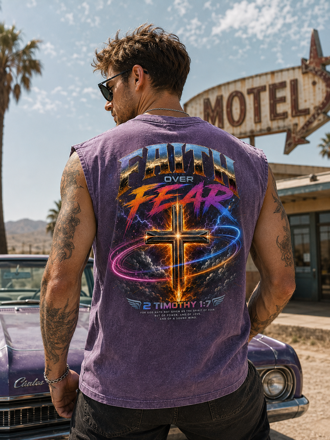 Faith Over Fear Vintage Washed Tank