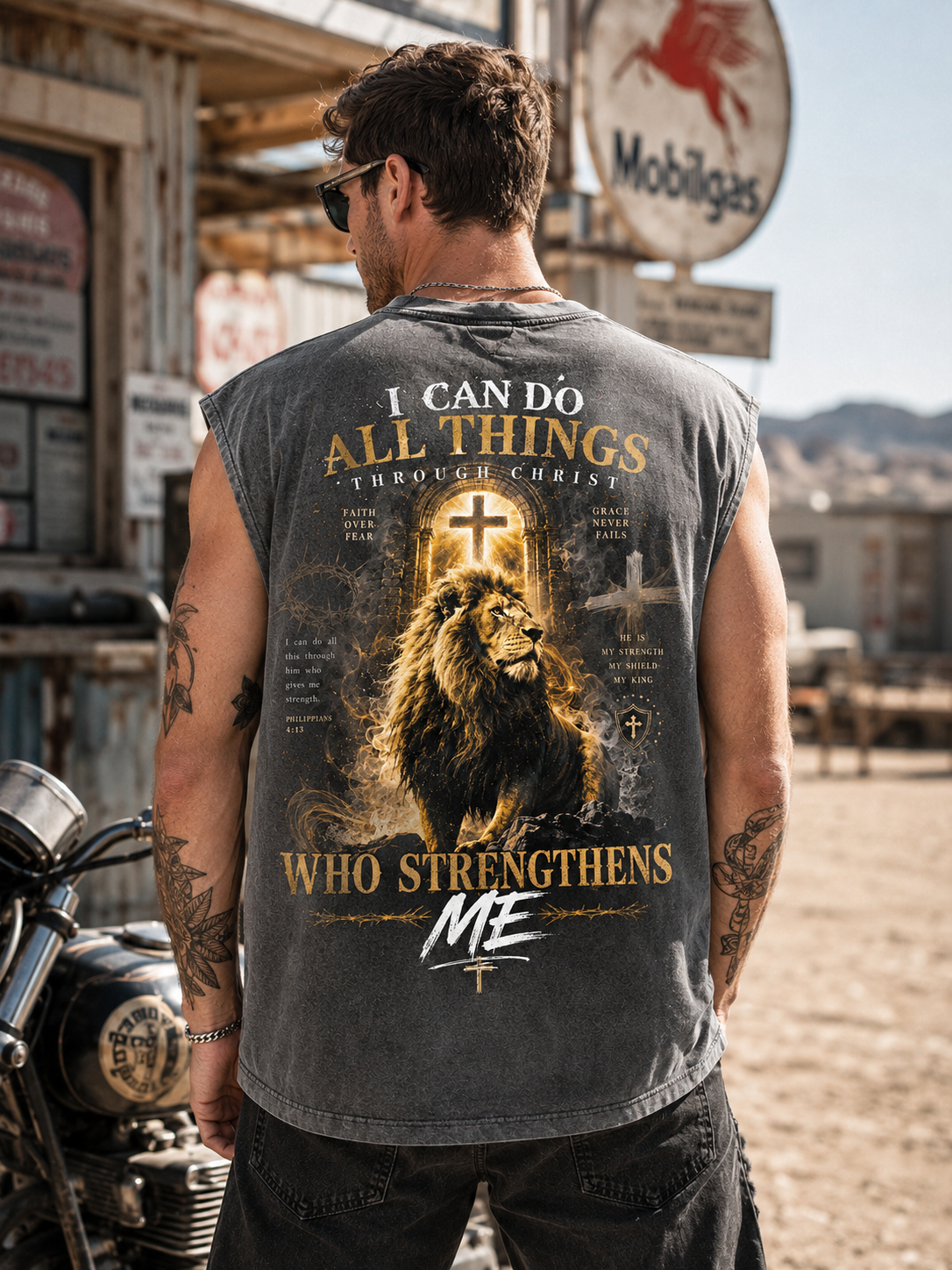 Faith Over Fear Lion Tank