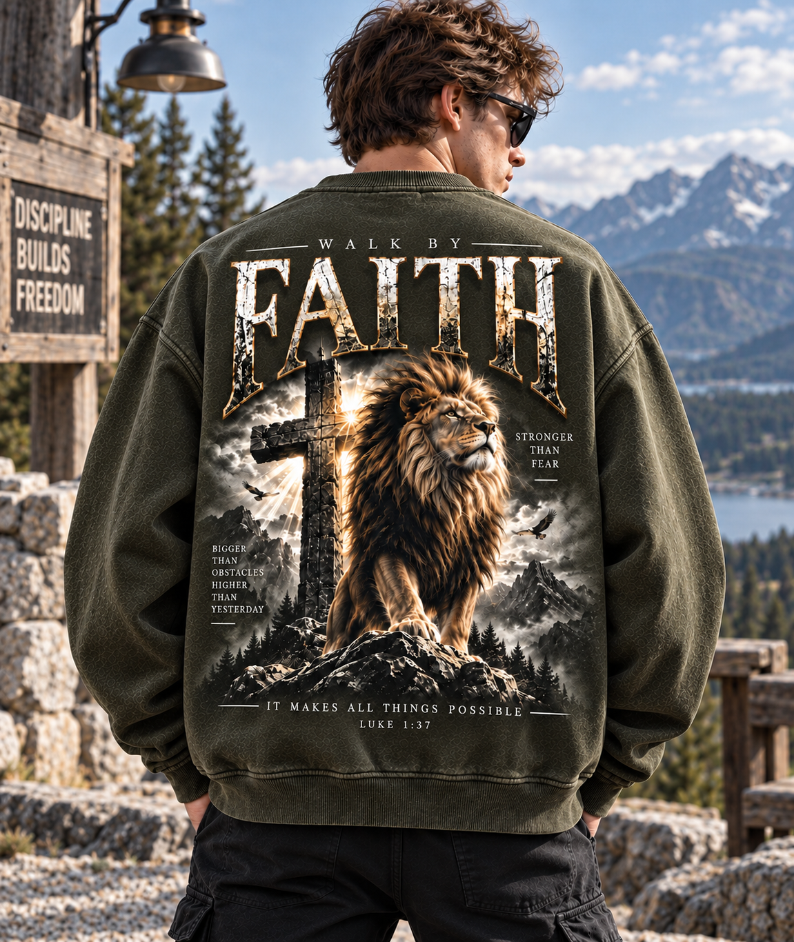 Walk By Faith – Vintage Lion Sweatshirt
