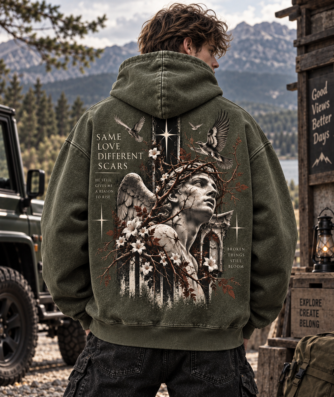 Same Love Different Scars – Vintage Angel Hoodie