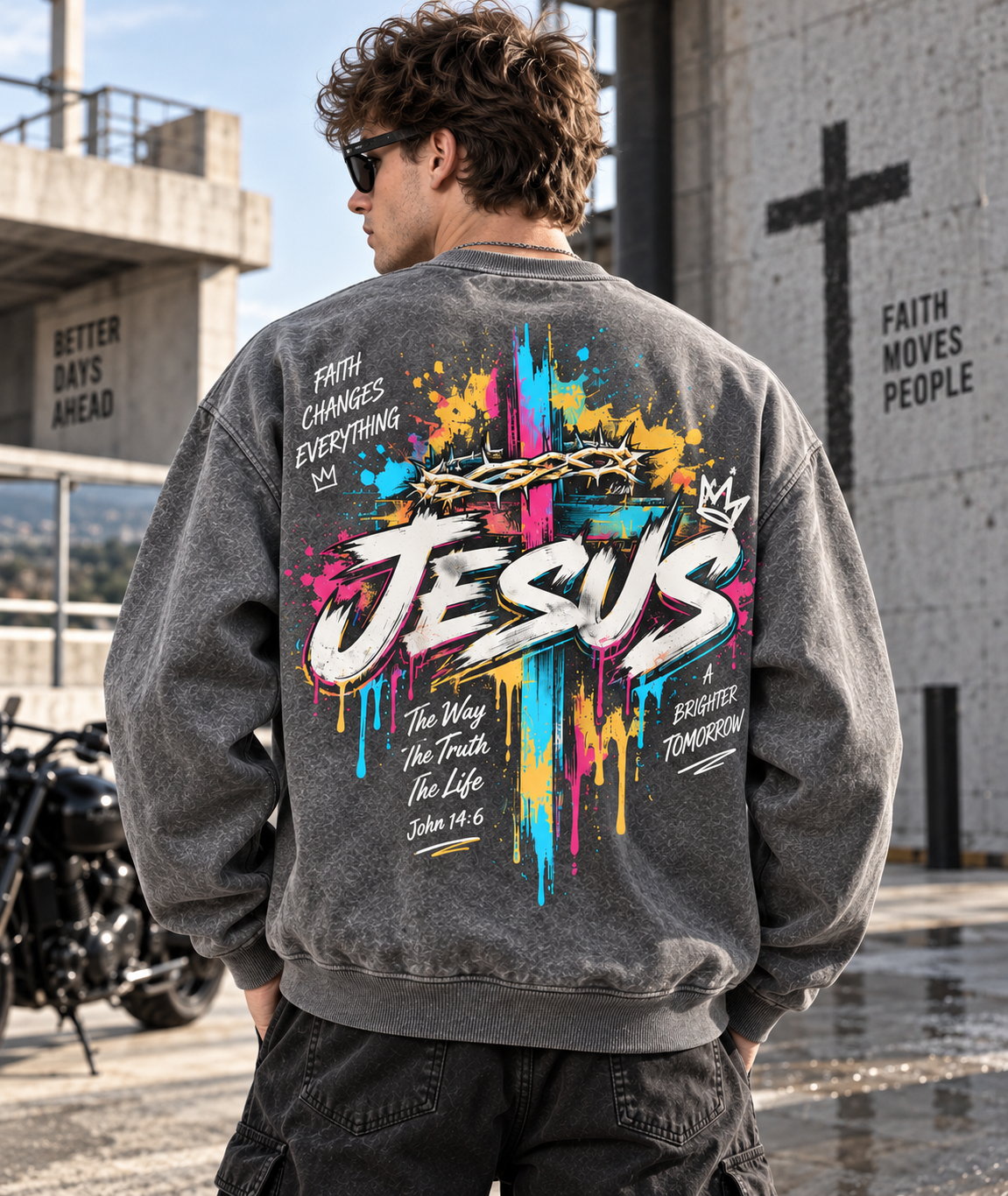 Jesus Faith Vintage Washed Sweatshirt