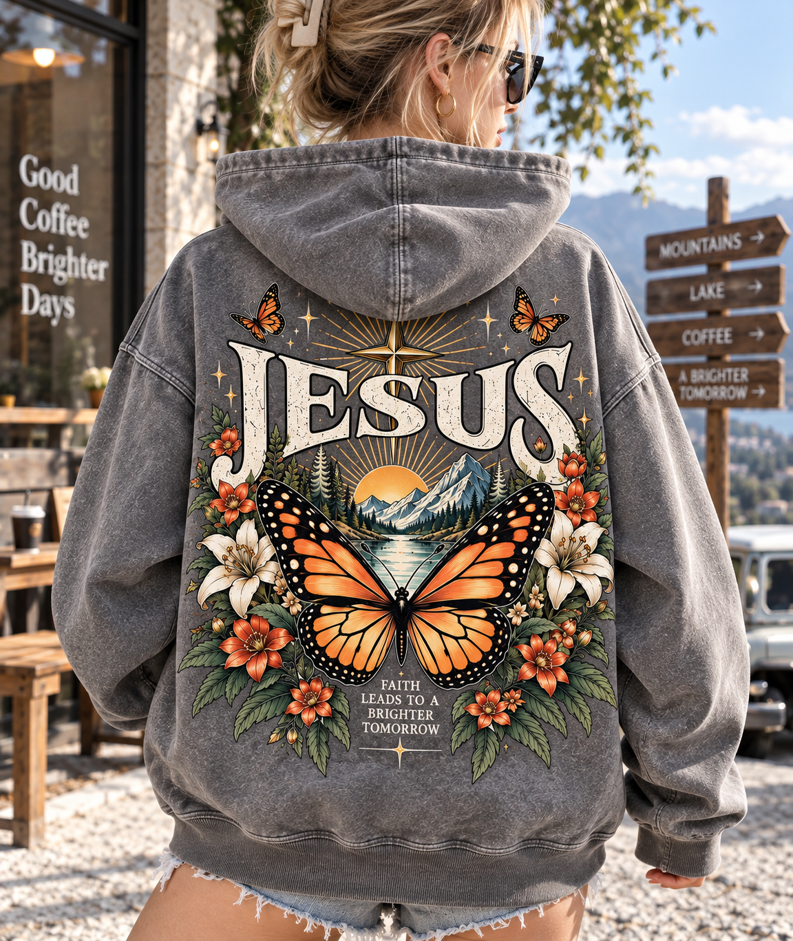 Vintage Faith Butterfly Hoodie 🦋