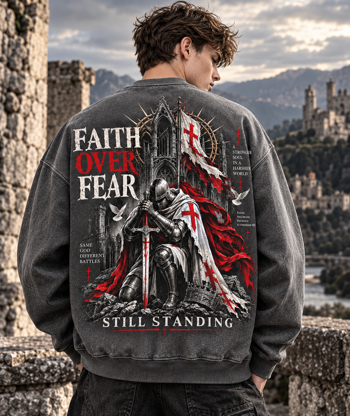Faith Over Fear – Still Standing Vintage Sweatshirt