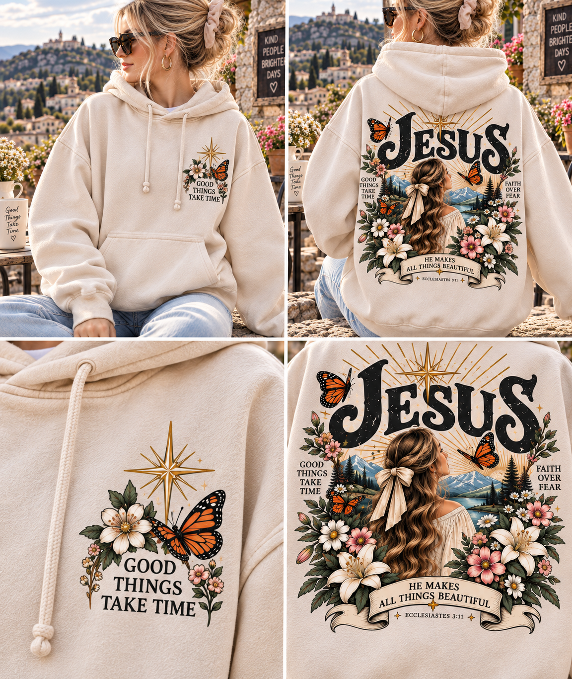 Vintage Faith & Butterfly Hoodie