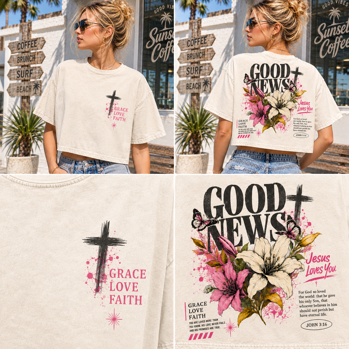 Good News Vintage Crop Top