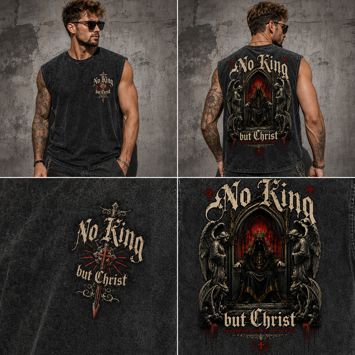 No King But Christ – Vintage Gothic Tank Top