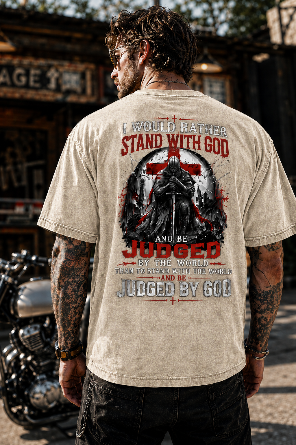 Judged by God – Vintage Washed Oversized Graphic T-Shirt