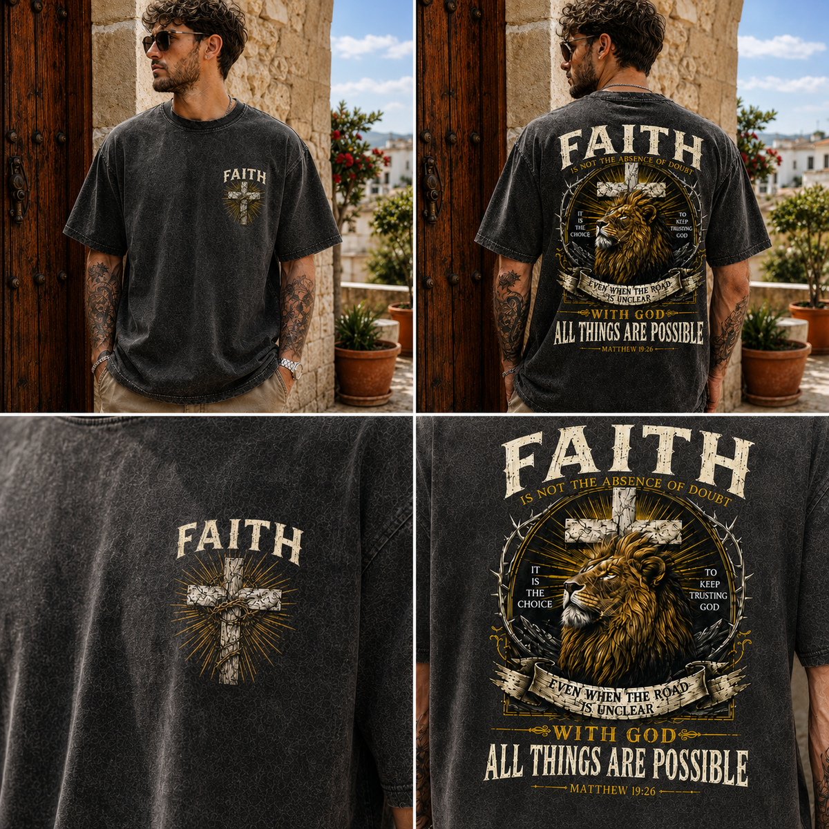 Faith Lion Cross T-Shirt