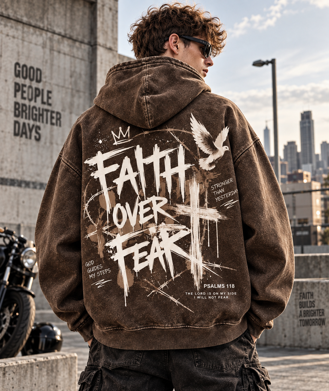 Faith Over Fear – Vintage Washed Hoodie