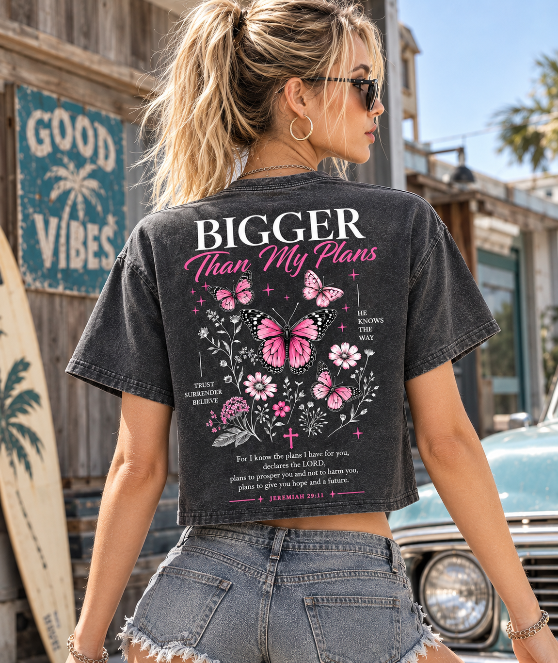 Bigger Than My Plans Butterfly Crop Top