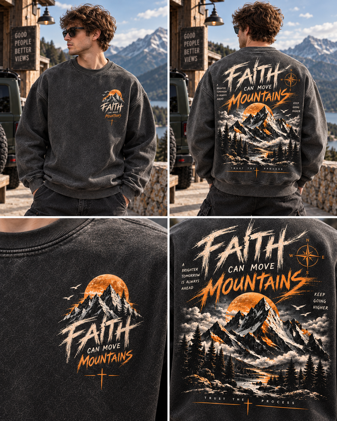 Faith Can Move Mountains – Vintage Mountain Sweatshirt