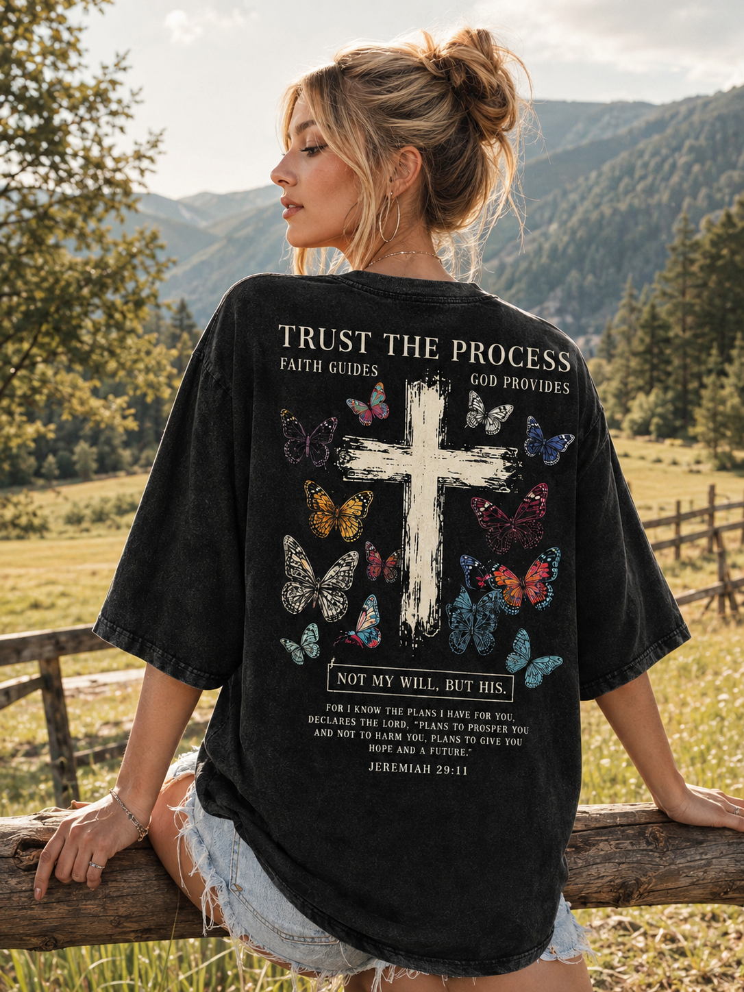 Trust The Process Butterfly Cross Tee