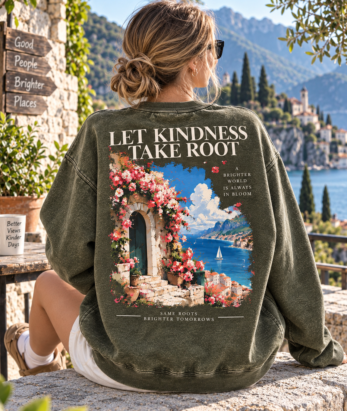 Let Kindness Take Root – Vintage Floral Sweatshirt