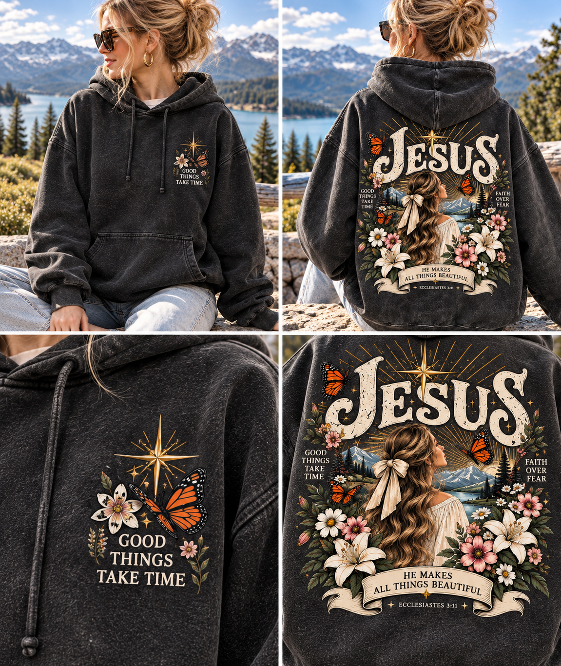 Vintage Faith & Butterfly Hoodie