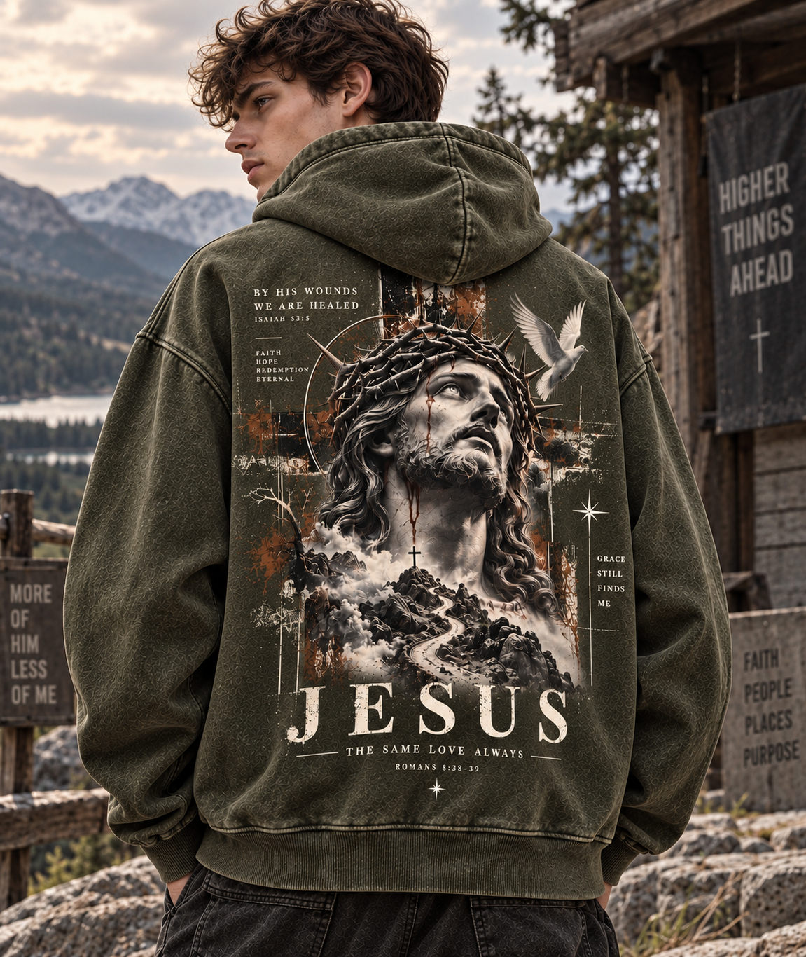 Jesus Faith Vintage Hoodie – Washed Beige