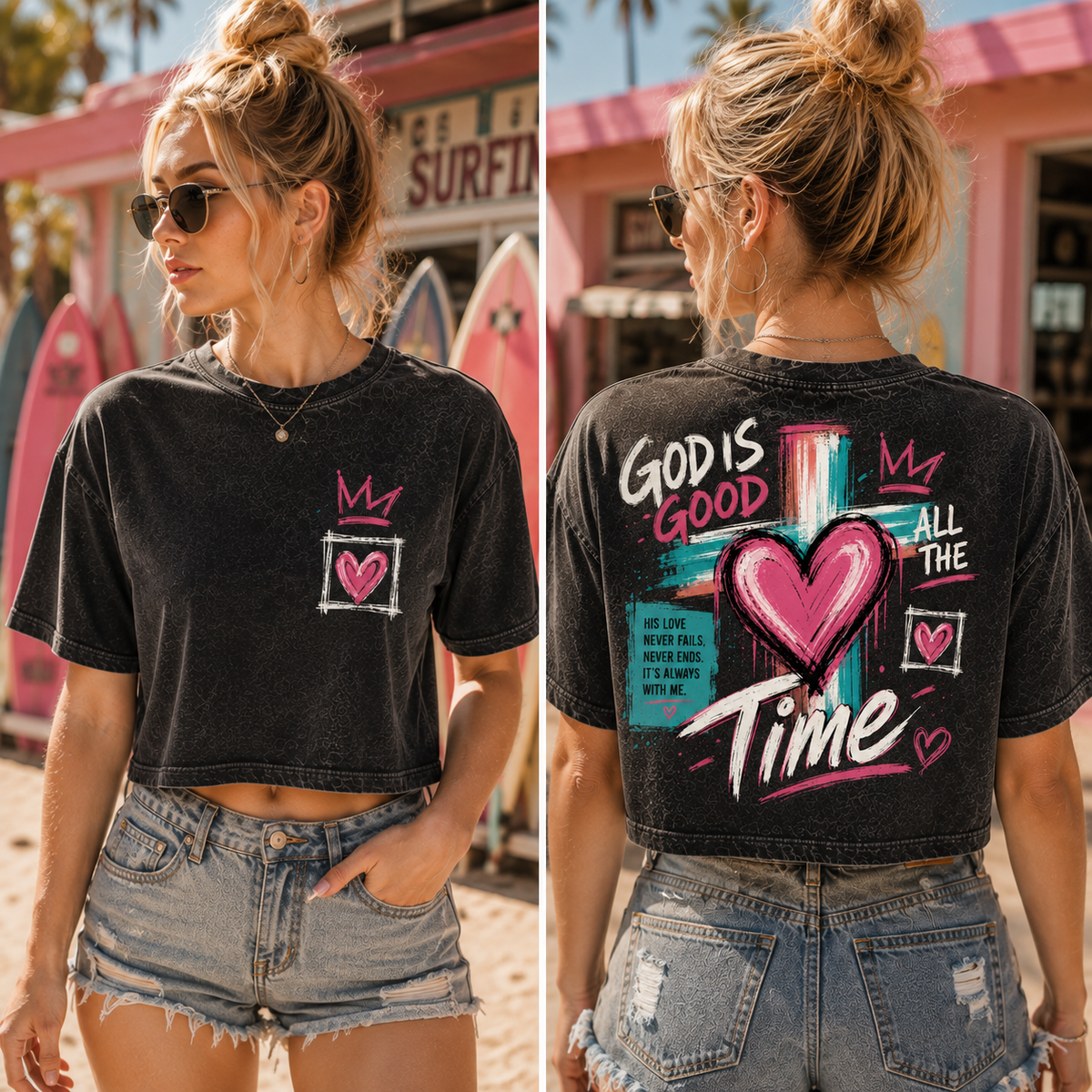God Is Good – Faith Graphic Crop Top