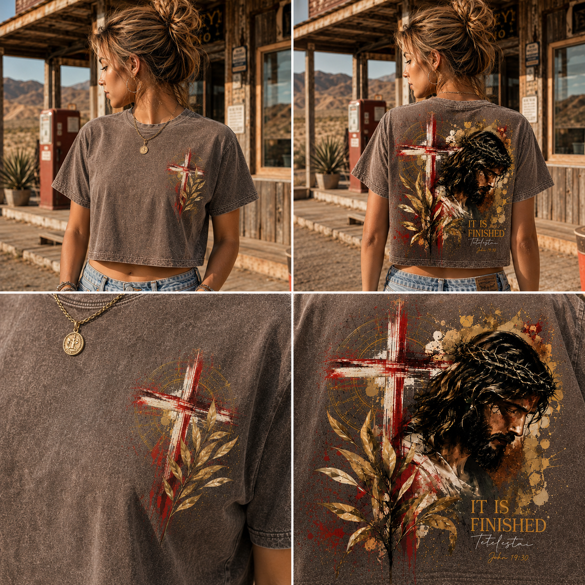 It Is Finished – Vintage Cross Crop Top