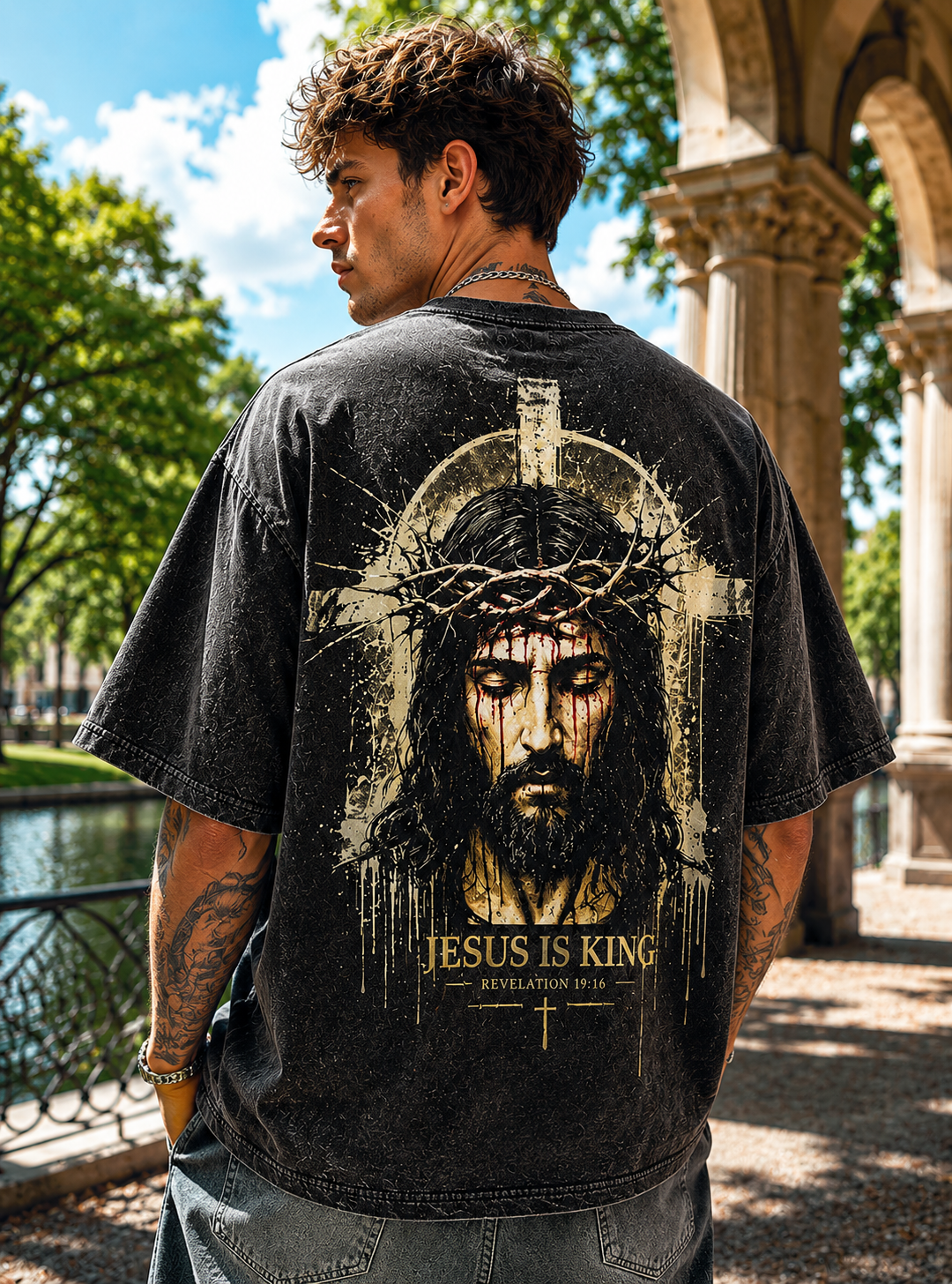 Jesus Is King – Vintage Olive Tee