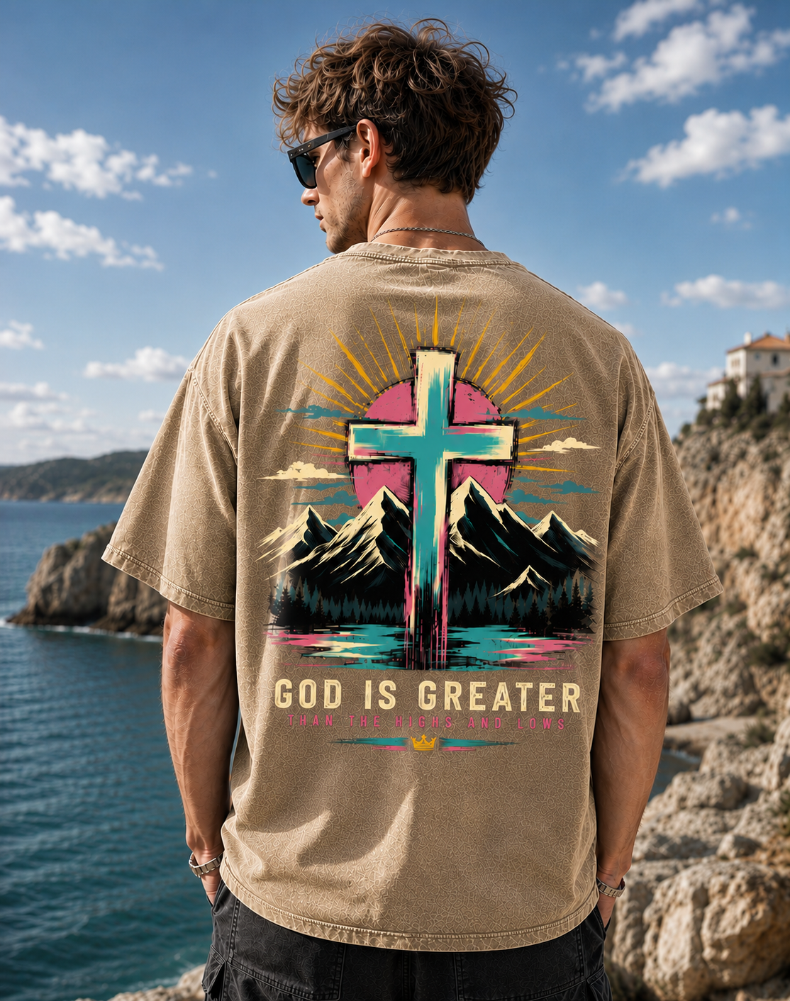 God Is Greater Vintage Cross Tee