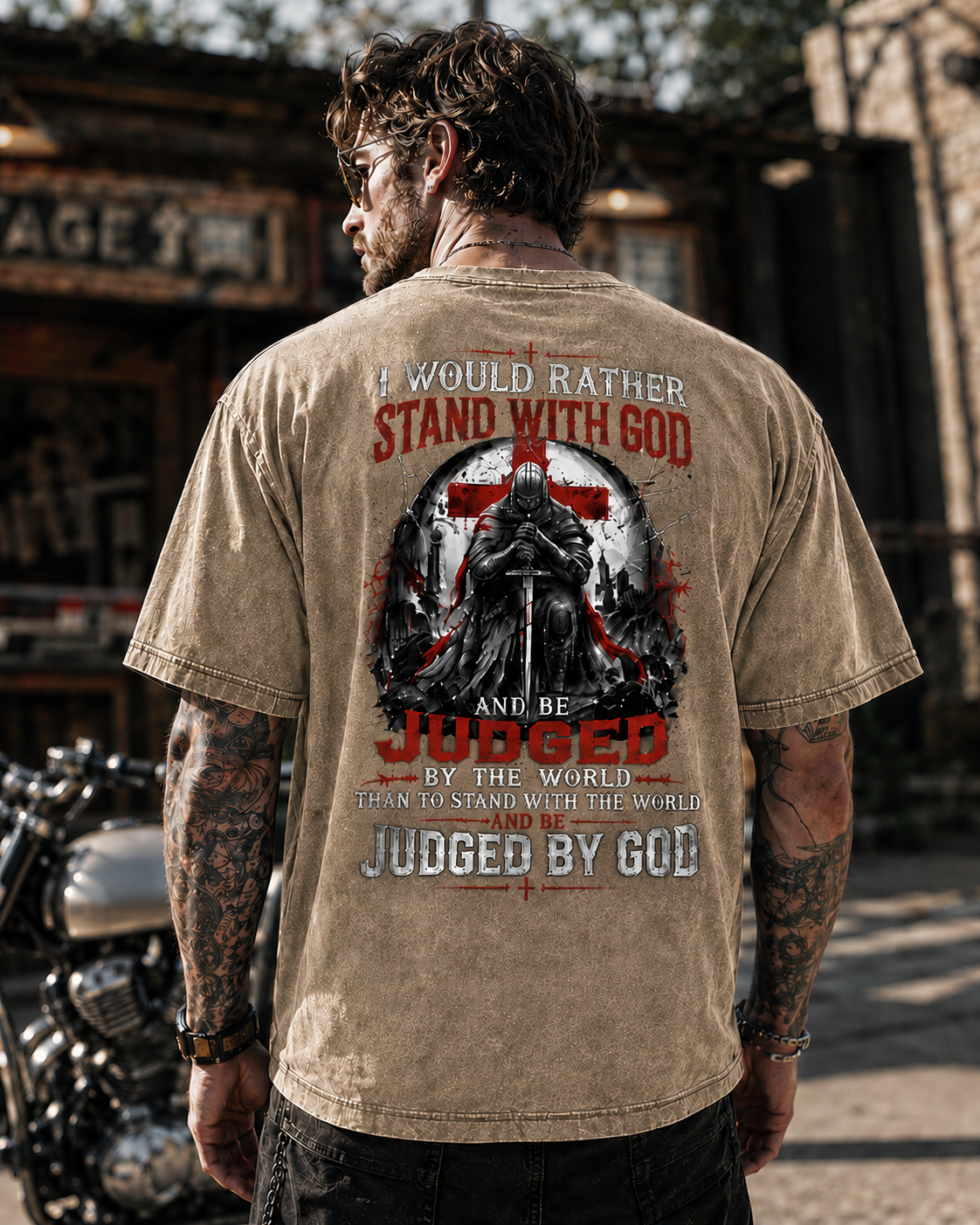 Judged by God – Vintage Washed Oversized Graphic T-Shirt