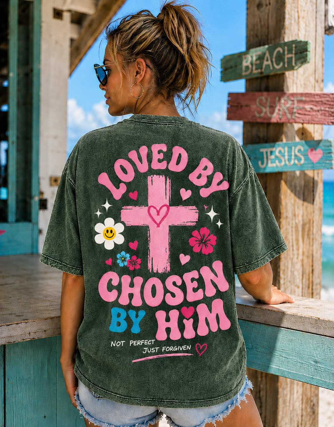 Loved By Jesus – Vintage Christian Graphic Tee