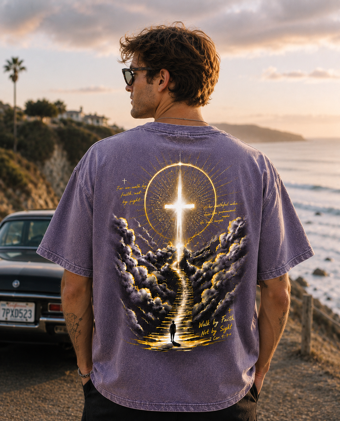 Walk by Faith Graphic Tee – Vintage Washed T-Shirt