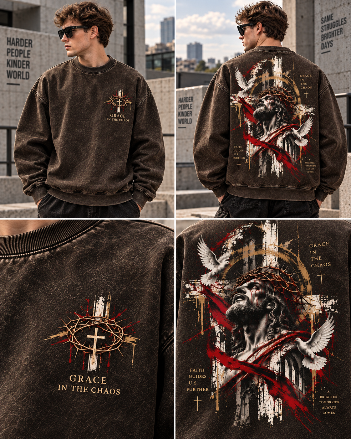 Grace in the Chaos – Vintage Faith Sweatshirt