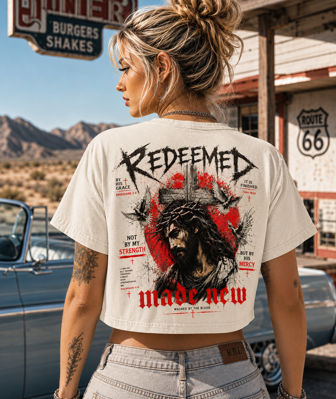Redeemed Made New – Vintage Christian Crop Tee