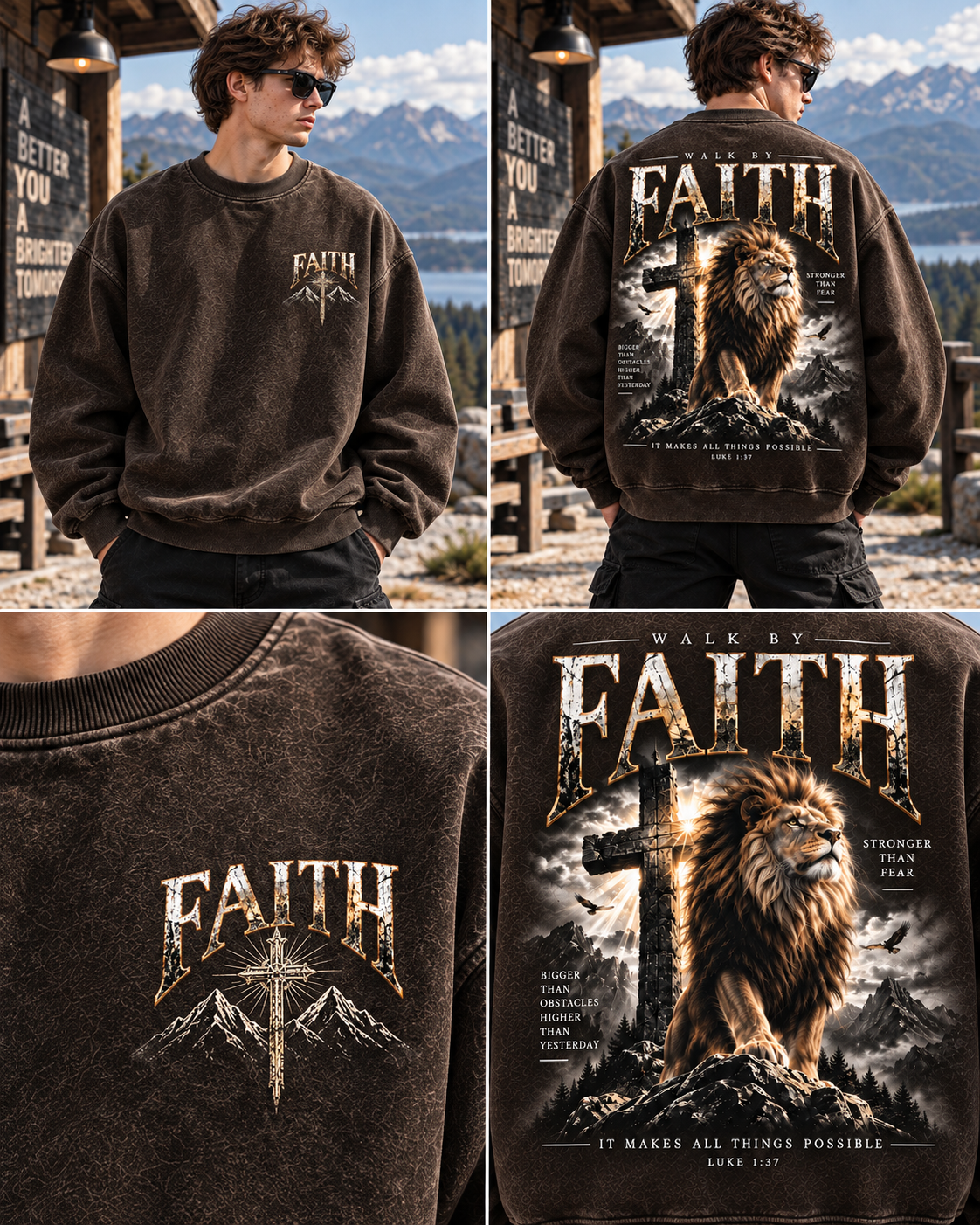 Walk By Faith – Vintage Lion Sweatshirt