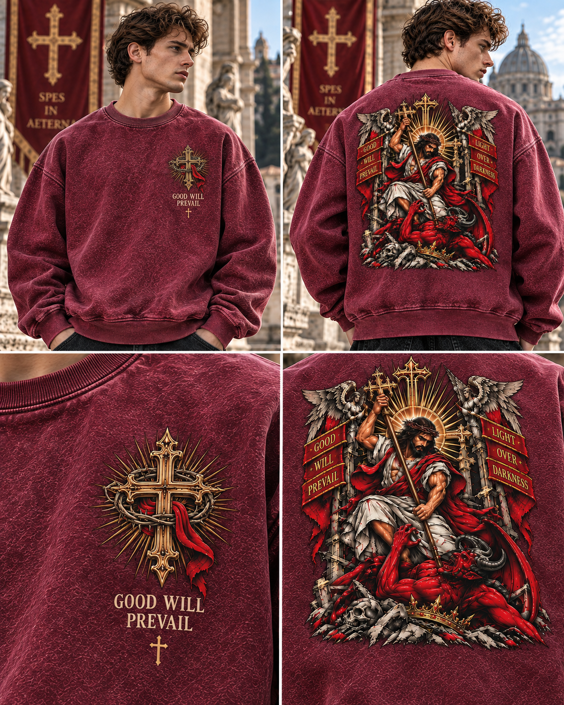Good Will Prevail – Vintage Faith Washed Sweatshirt