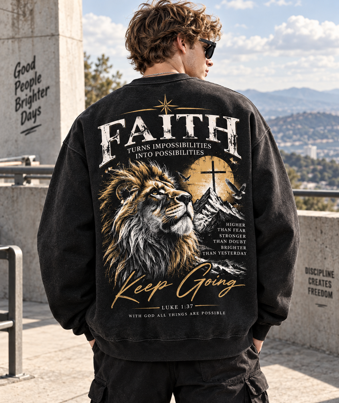 Faith Lion Vintage Sweatshirt