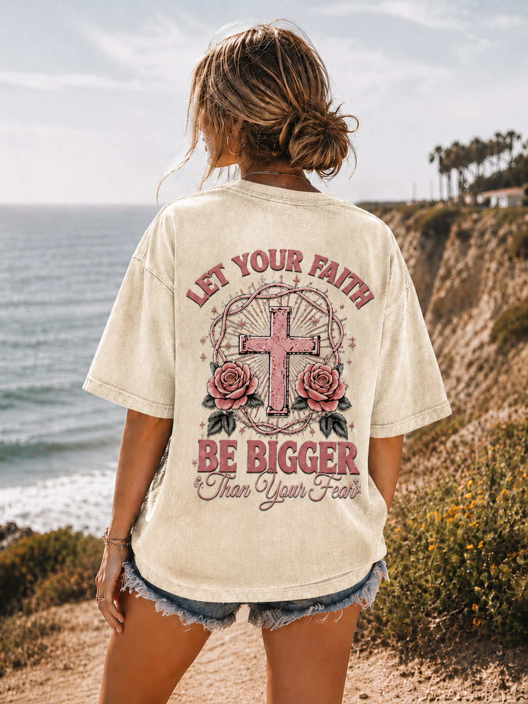 Faith Over Fear – Vintage Washed Graphic Tee