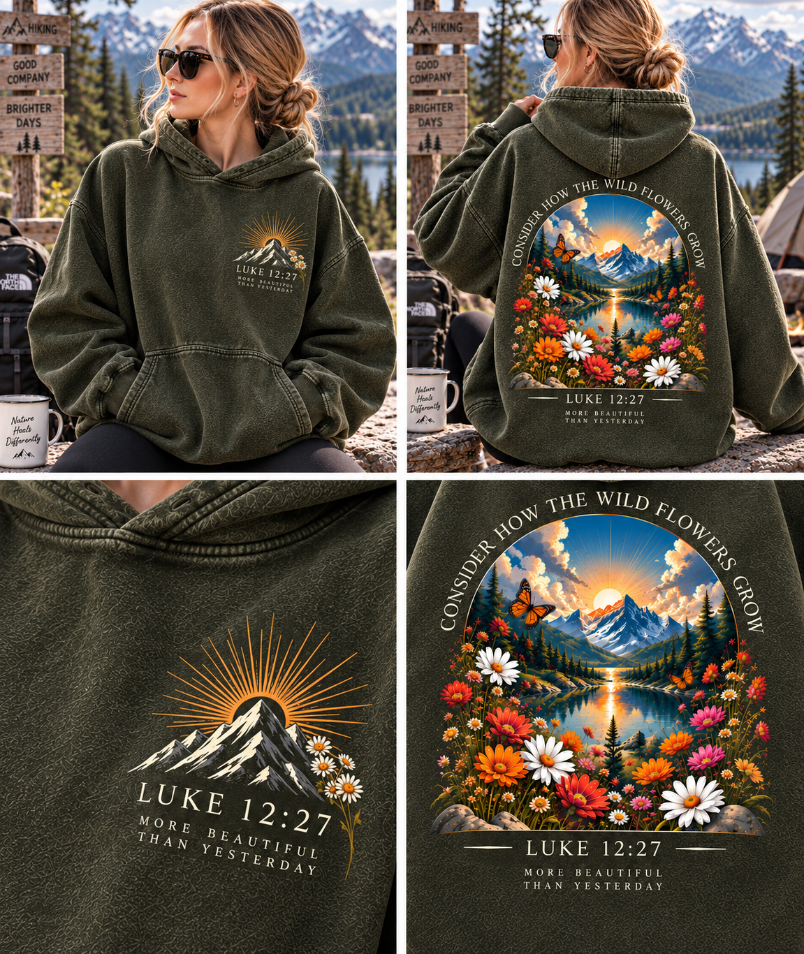 Wildflower Luke 12:27 Hoodie
