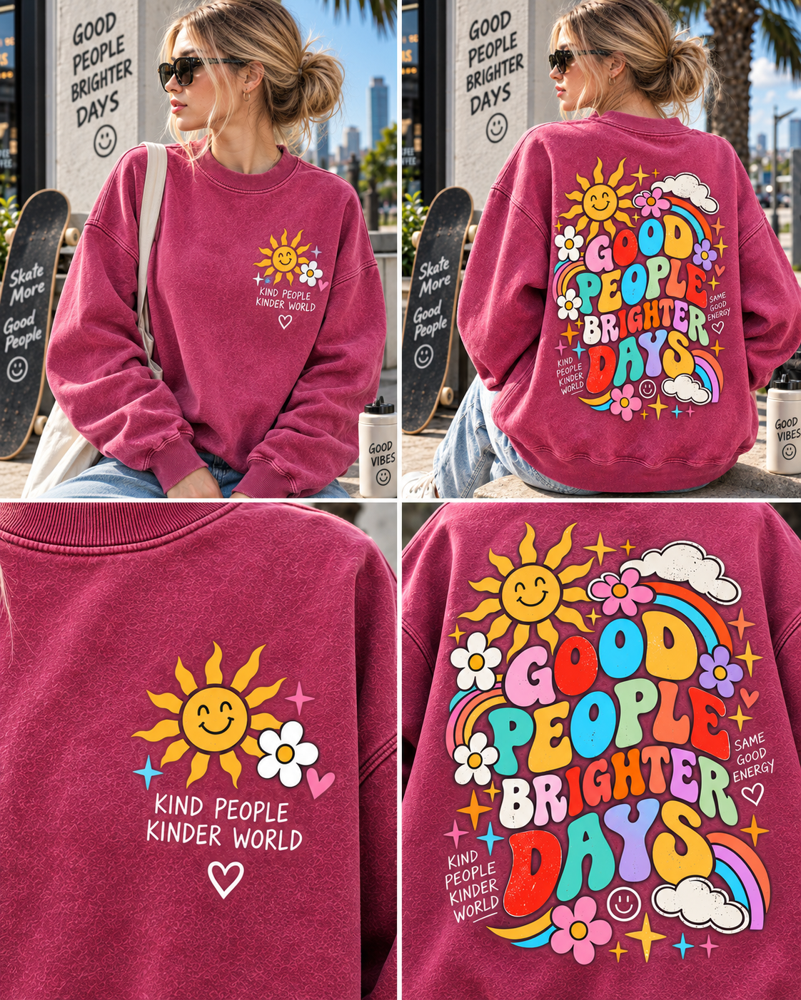 Good People Brighter Days – Vintage Graphic Sweatshirt