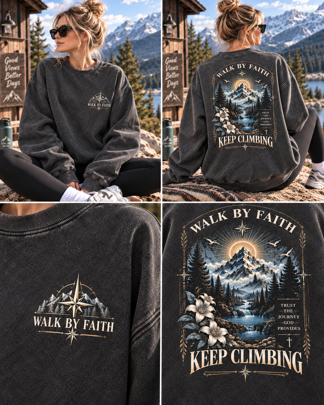 Walk by Faith Vintage Mountain Sweatshirt