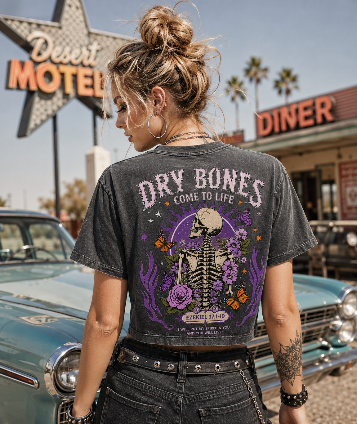 Dry Bones Come to Life – Vintage Skeleton Crop Top