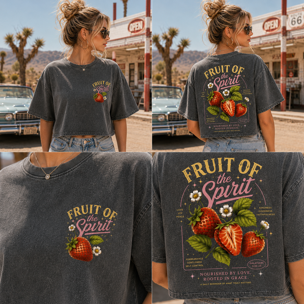 Fruit of the Spirit – Vintage Strawberry Crop Tee