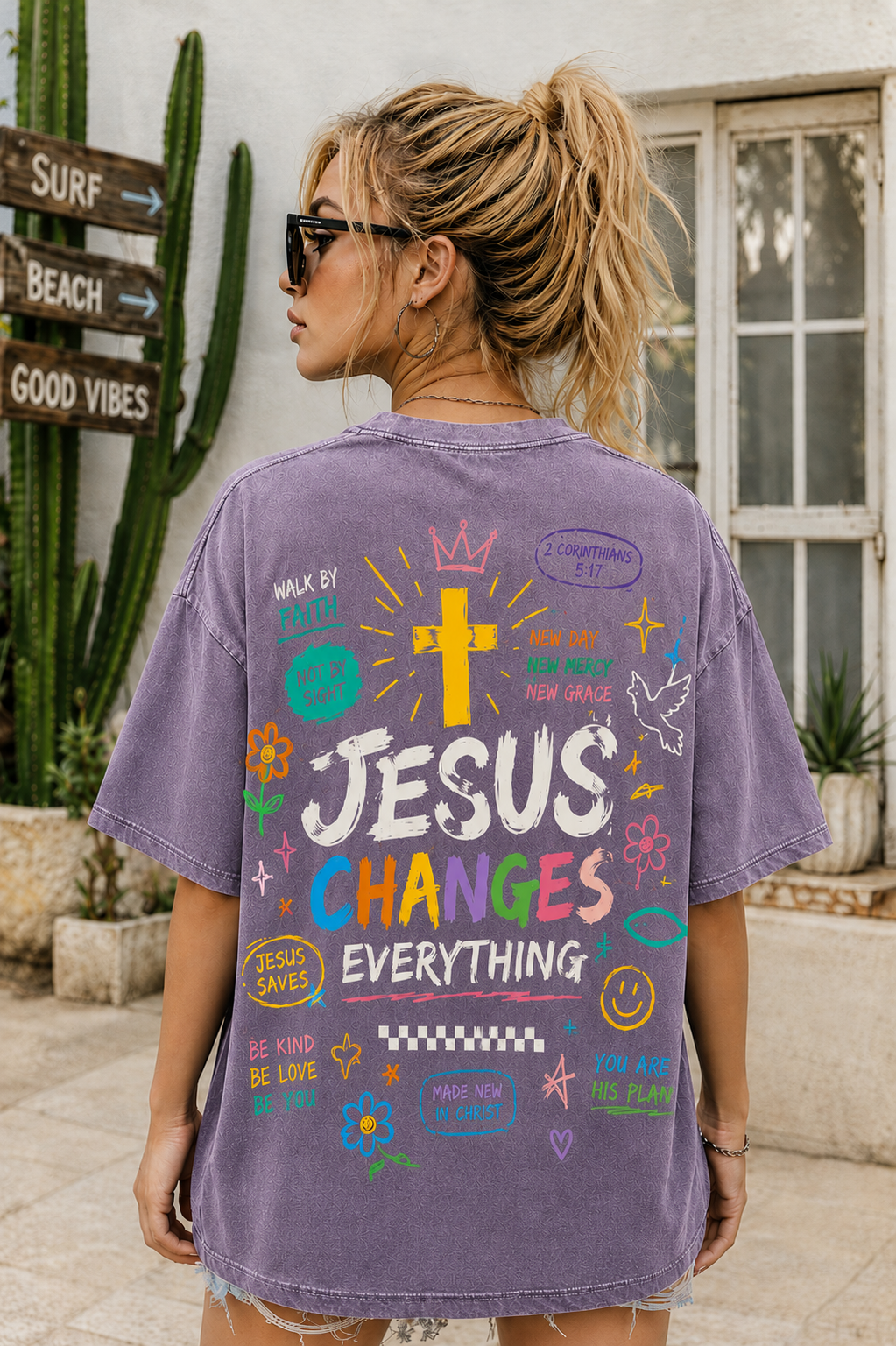 Jesus Changes Everything Oversized Graphic Tee