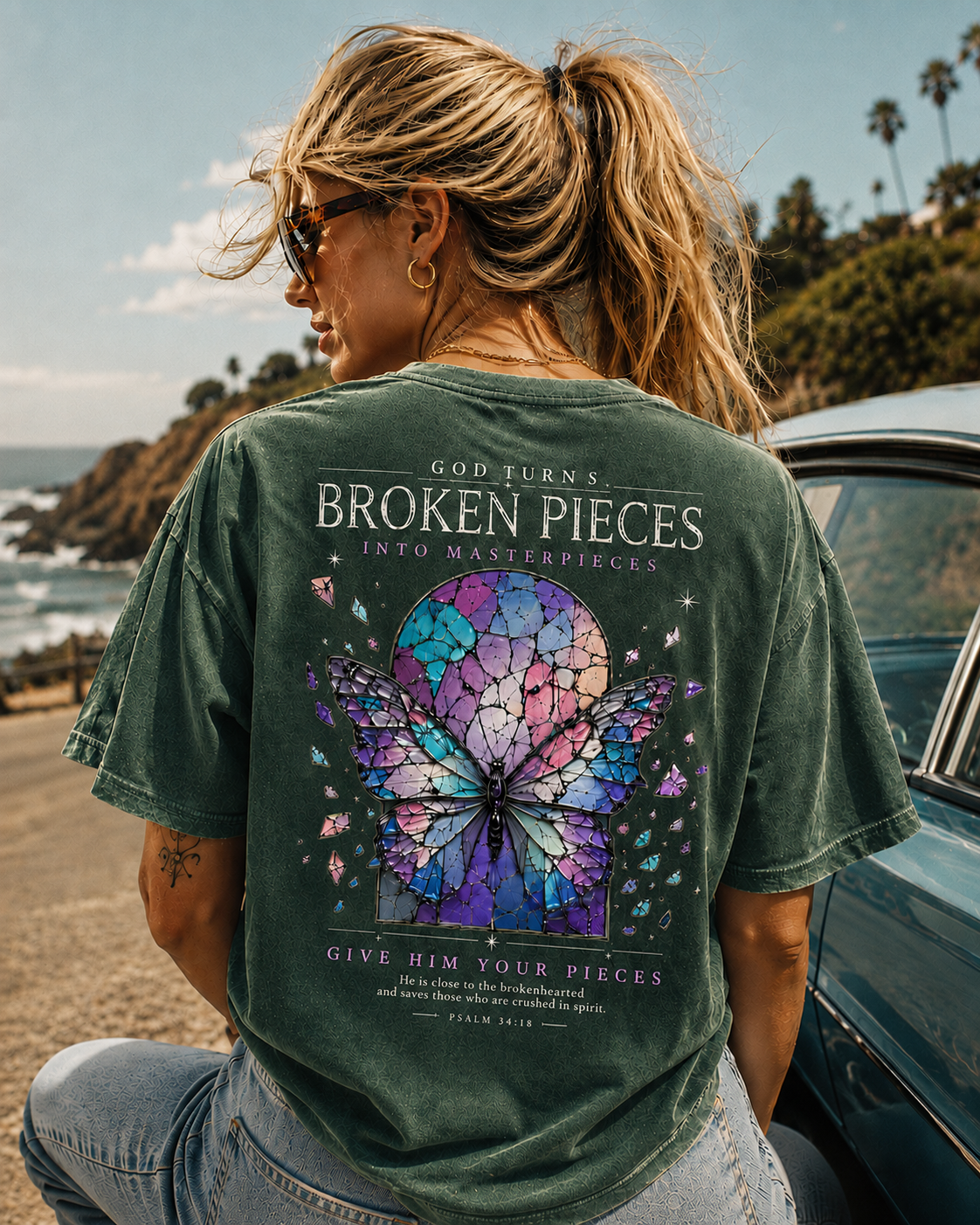 Broken Pieces Vintage Butterfly Graphic Tee