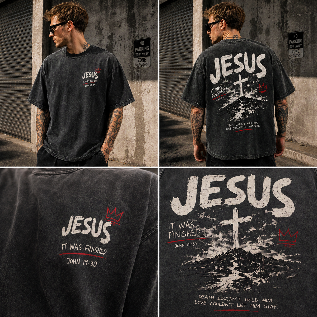 Jesus Vintage Washed Tee – Faith Graphic