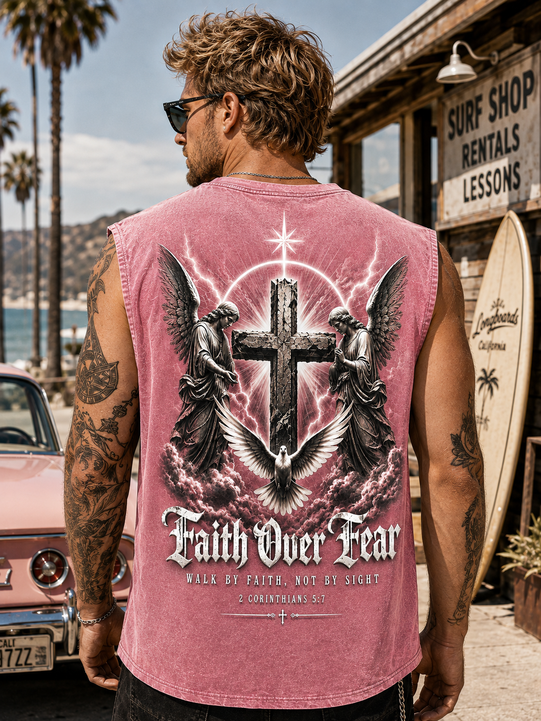 Faith Over Fear Washed Tank Top