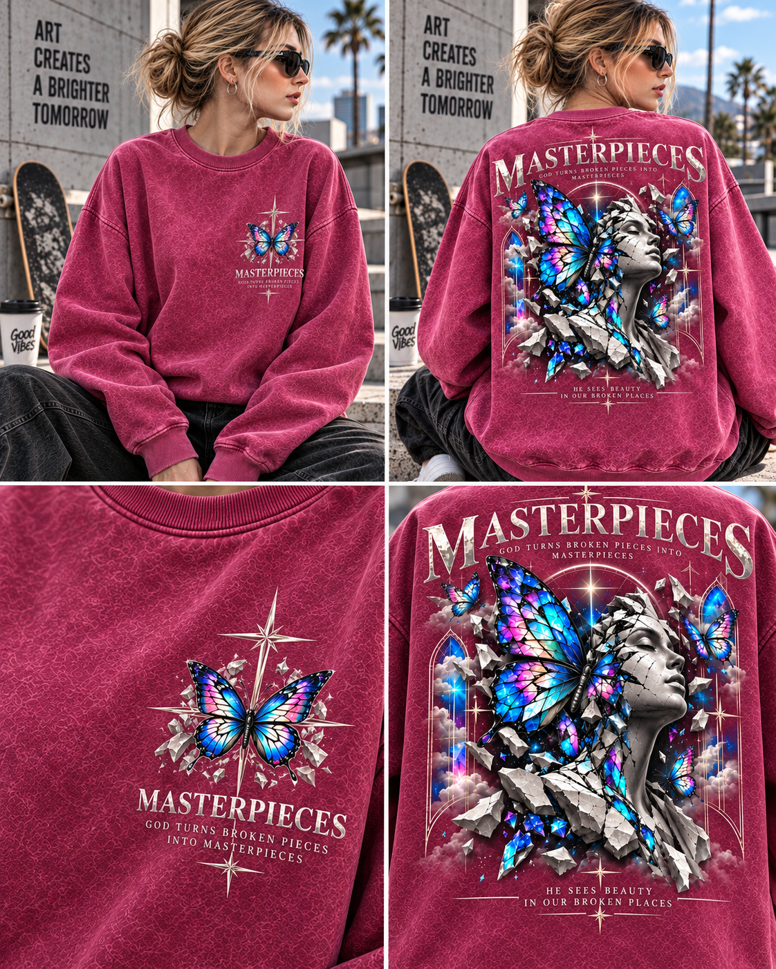 Masterpieces Butterfly Vintage Sweatshirt