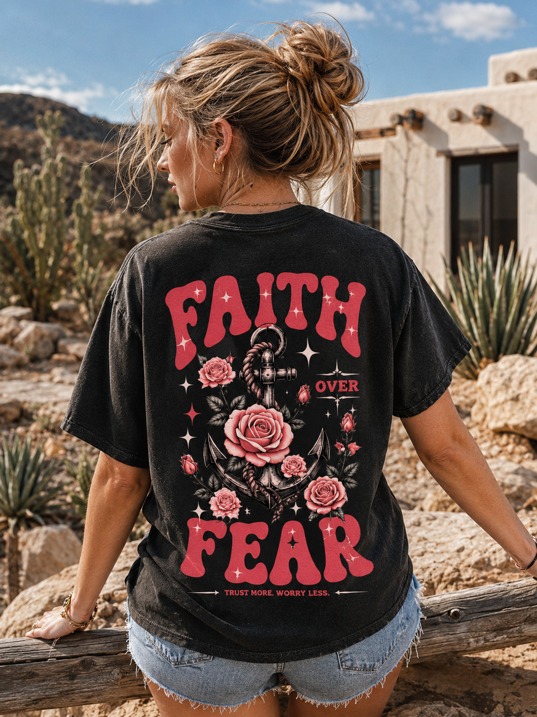 Faith Over Fear Vintage Washed T-Shirt