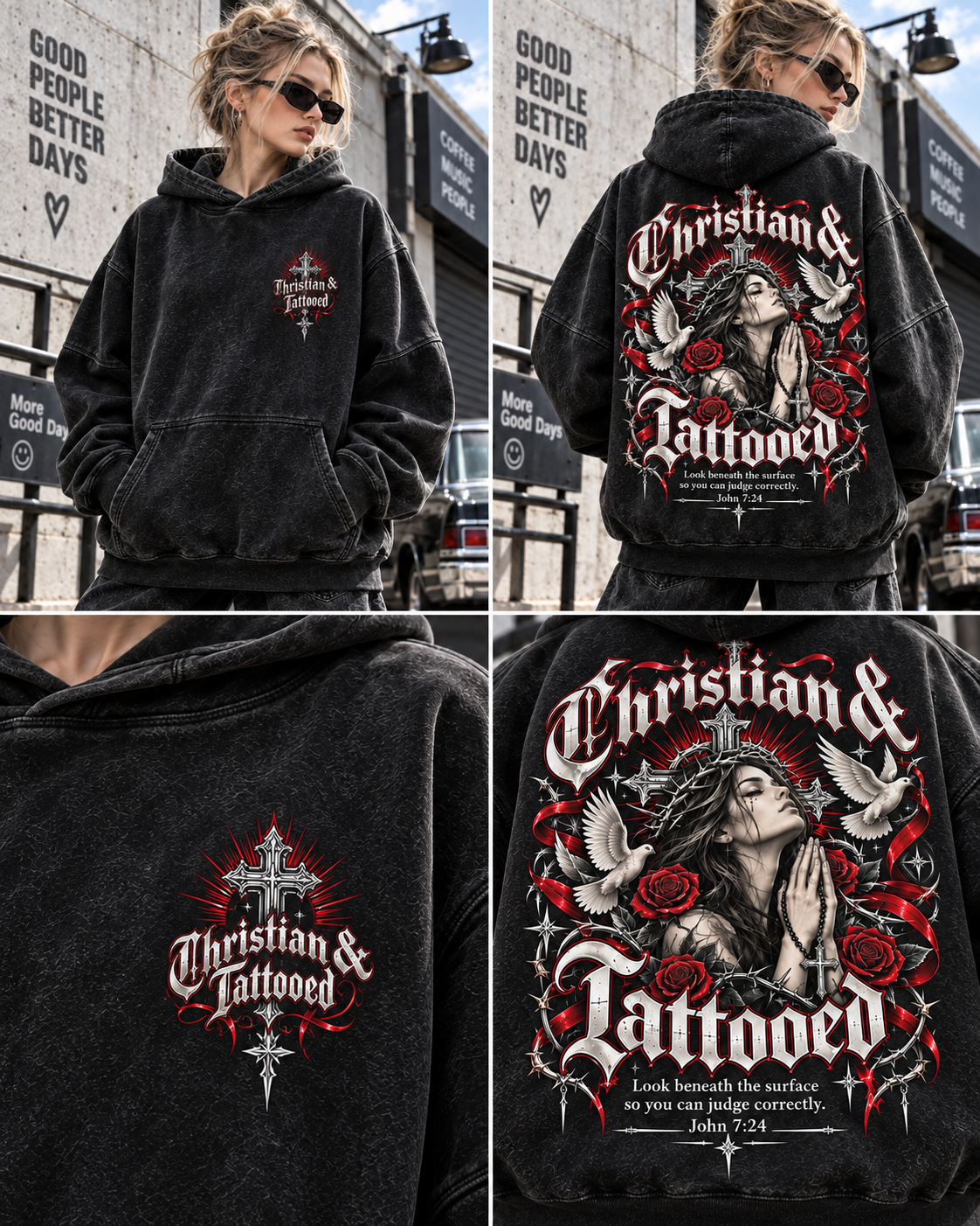 Christian & Tattooed – Vintage Gothic Hoodie